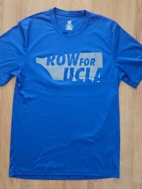 Blue "Row for UCLA" Grahic tee - cool dri fabric - size Medium